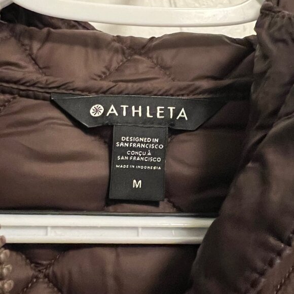 Athleta Whisper Featherless Puffer Parka Toasted Brown Size Medium - Picture 6 of 8